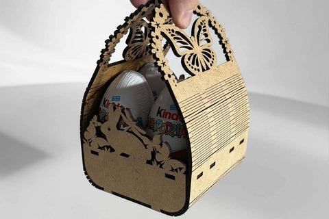 Decorative Easter Basket Laser Cut Template SVG LaserCutano 