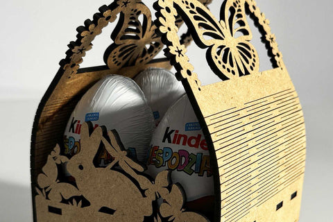 Decorative Easter Basket Laser Cut Template SVG LaserCutano 