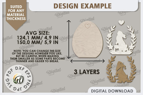 Decorative Easter Egg Laser Cut. 3D Egg. Easter Decor SVG SVG Evgenyia Guschina 