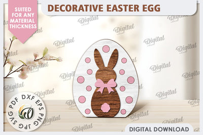 Decorative Easter Egg Laser Cut. 3D Egg. Easter Decor SVG SVG Evgenyia Guschina 