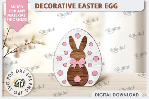 Decorative Easter Egg Laser Cut. 3D Egg. Easter Decor SVG SVG Evgenyia Guschina 