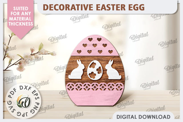 Decorative Easter Egg Laser Cut. 3D Egg. Easter Decor SVG SVG Evgenyia Guschina 