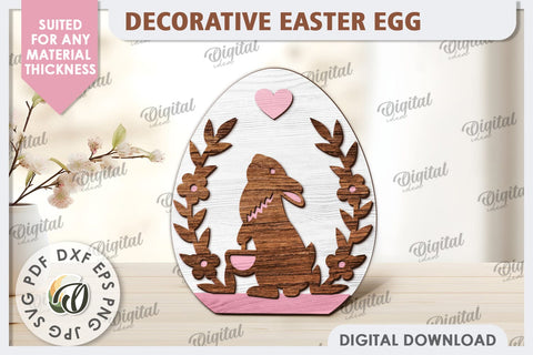 Decorative Easter Egg Laser Cut. 3D Egg. Easter Decor SVG SVG Evgenyia Guschina 
