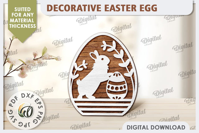 Decorative Easter Egg Laser Cut. 3D Egg. Easter Decor SVG SVG Evgenyia Guschina 