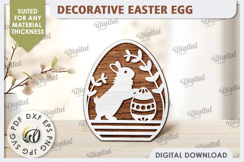 Decorative Easter Egg Laser Cut. 3D Egg. Easter Decor SVG SVG Evgenyia Guschina 