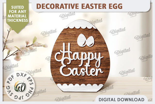 Decorative Easter Egg Laser Cut. 3D Egg. Easter Decor SVG SVG Evgenyia Guschina 