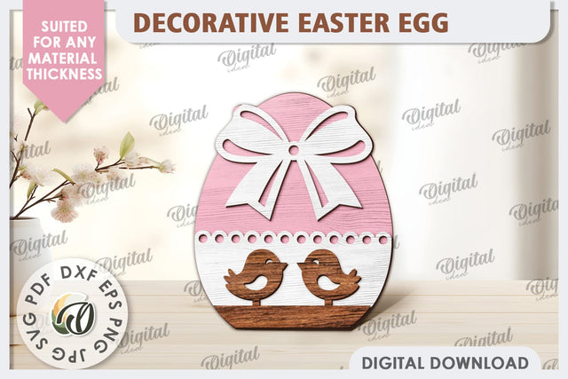 Decorative Easter Egg Laser Cut. 3D Egg. Easter Decor SVG SVG Evgenyia Guschina 