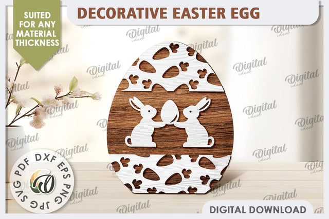 Decorative Easter Egg Laser Cut. 3D Egg. Easter Decor SVG SVG Evgenyia Guschina 