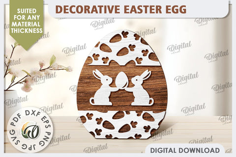 Decorative Easter Egg Laser Cut. 3D Egg. Easter Decor SVG SVG Evgenyia Guschina 