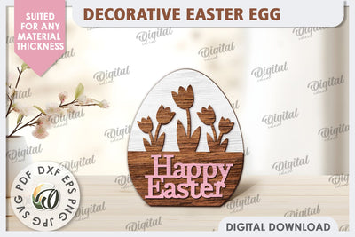 Decorative Easter Egg Laser Cut. 3D Egg. Easter Decor SVG SVG Evgenyia Guschina 