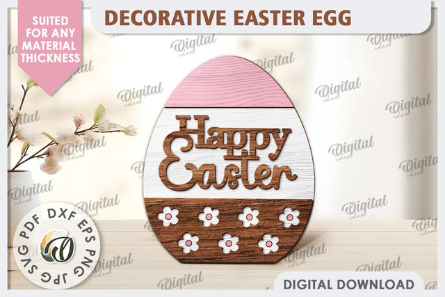 Decorative Easter Egg Laser Cut. 3D Egg. Easter Decor SVG SVG Evgenyia Guschina 