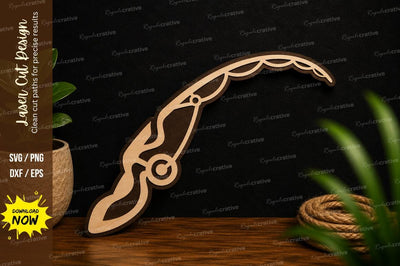 Decorative Feather Quill Laser Cut SVG File SVG Regulrcrative 