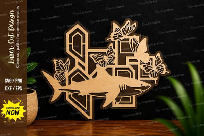 Decorative Fish Composition Laser Cut SVG SVG Regulrcrative 