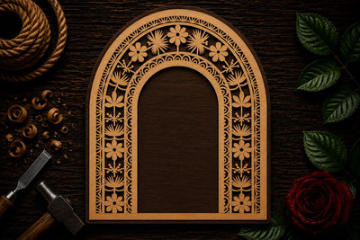 Decorative Floral Arch Frame Laser Cut SVG File SVG Regulrcrative 