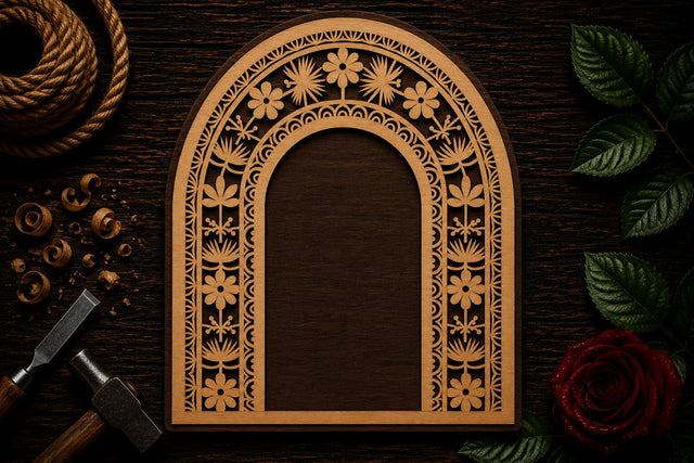 Decorative Floral Arch Frame Laser Cut SVG File SVG Regulrcrative 