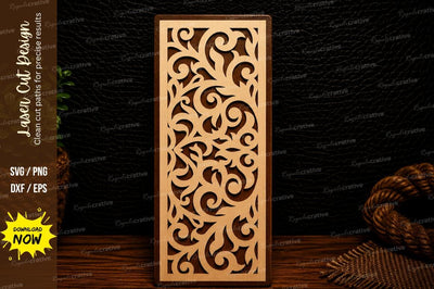 Decorative Floral Panel Laser Cut SVG Design SVG Regulrcrative 