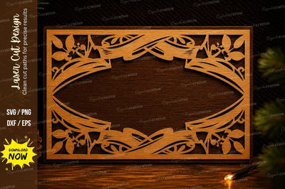 Decorative Floral Rectangle Frame Laser Cut SVG SVG Regulrcrative 