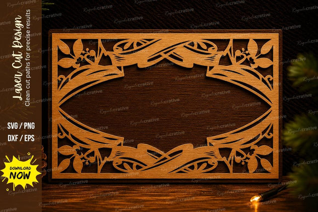 Decorative Floral Rectangle Frame Laser Cut SVG SVG Regulrcrative 