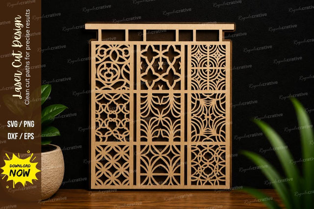 Decorative Folding Screen Panel Laser Cut SVG File SVG Regulrcrative 