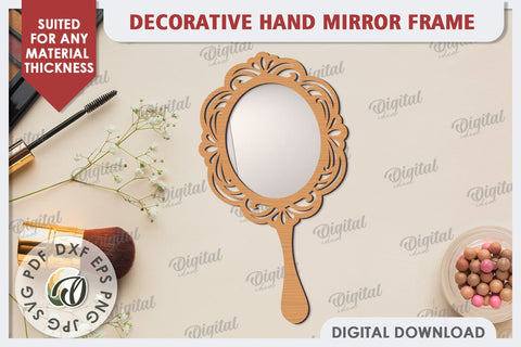 Decorative Hand Mirror Frames Laser Cut Bundle. Frames SVG SVG Evgenyia Guschina 