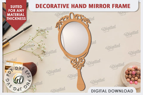 Decorative Hand Mirror Frames Laser Cut Bundle. Frames SVG SVG Evgenyia Guschina 