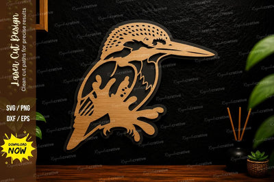 Decorative Kingfisher Bird Laser Cut Svg Design SVG Regulrcrative 