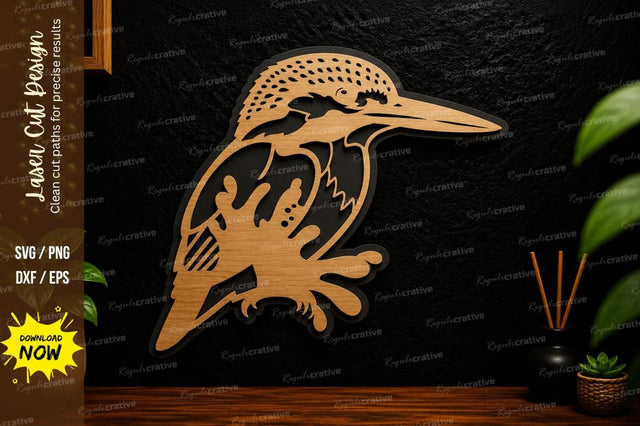 Decorative Kingfisher Bird Laser Cut Svg Design SVG Regulrcrative 