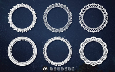 Decorative Lace Frames and Intricate Lace Circle Borders SVG SVG naemmiah021 