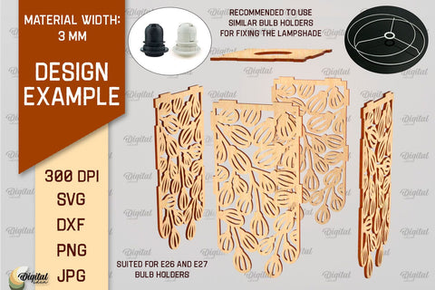 Decorative Light Laser Cut. Wooden Lamp Design SVG SVG Evgenyia Guschina 
