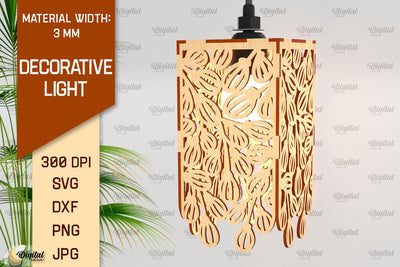 Decorative Light Laser Cut. Wooden Lamp Design SVG SVG Evgenyia Guschina 