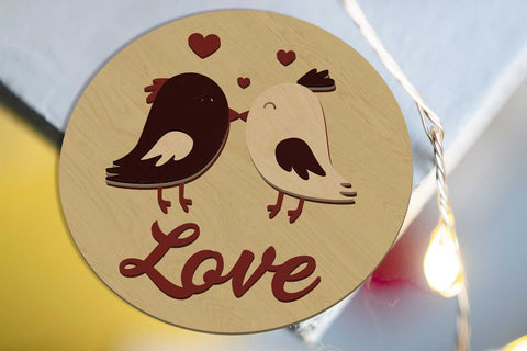 Decorative Love Wall Panels, Multilayer Templates, Paper Cut and Wood Cut Laser Cut Files SVG LaserCutano 
