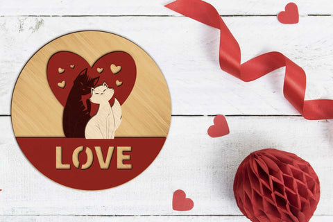 Decorative Love Wall Panels, Multilayer Templates, Paper Cut and Wood Cut Laser Cut Files SVG LaserCutano 