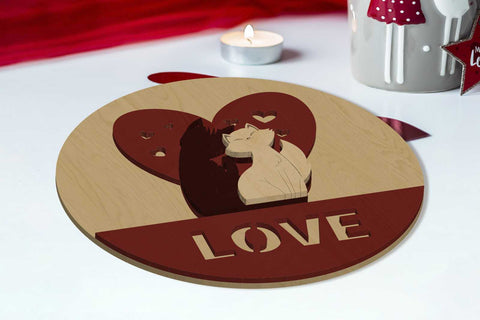 Decorative Love Wall Panels, Multilayer Templates, Paper Cut and Wood Cut Laser Cut Files SVG LaserCutano 