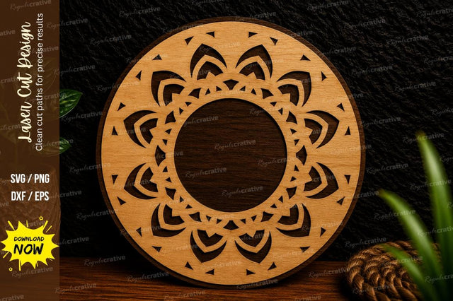 Decorative Mandala Frame Laser Cut Svg Design SVG Regulrcrative 