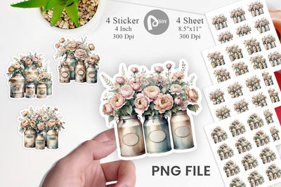 Decorative Milk Can Sticker Sublimation artnoy 