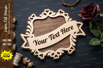 Decorative Name Frame laser Cut svg Cutting file SVG Regulrcrative 