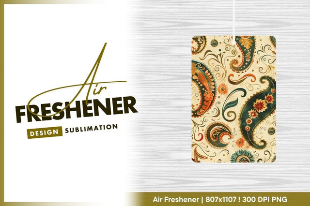 Decorative paisley pattern background floral design air freshener png Sublimation Regulrcrative 