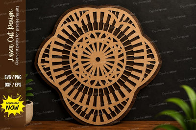 Decorative Piano Wheel Laser Cut SVG Design SVG Regulrcrative 