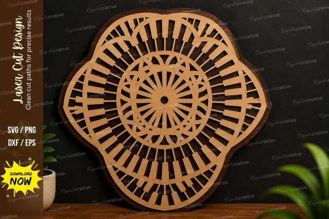 Decorative Piano Wheel Laser Cut SVG Design SVG Regulrcrative 