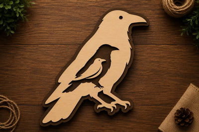 Decorative Raven Floral Laser Cut Svg File Design SVG Regulrcrative 