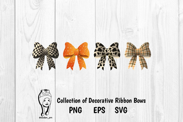 Decorative Ribbon Bows with Various Patterns SVG dadan_pm 