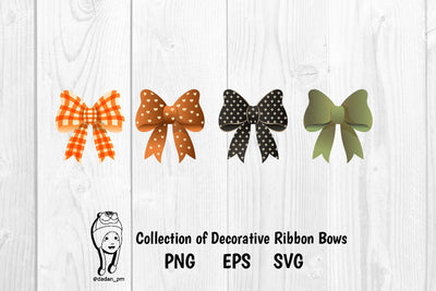 Decorative Ribbon Bows with Various Patterns SVG dadan_pm 