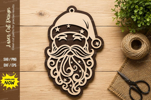 Decorative Santa Face Laser Cut SVG Design SVG Regulrcrative 