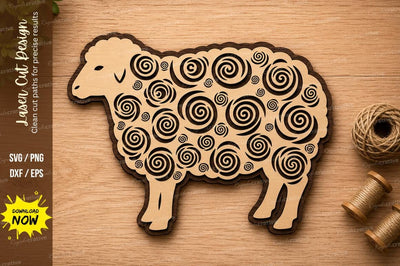 Decorative Sheep Laser Cut SVG Design SVG Regulrcrative 