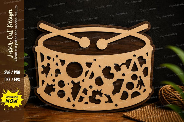 Decorative Snare Drum Music Laser Cut SVG File SVG Regulrcrative 