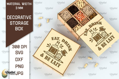 Decorative Storage Box Laser Cut. 3D Gift Box SVG SVG Evgenyia Guschina 