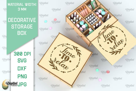 Decorative Storage Box Laser Cut. 3D Gift Box SVG SVG Evgenyia Guschina 