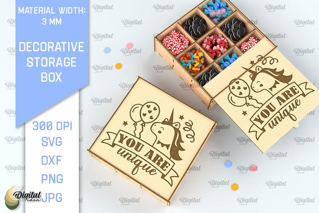 Decorative Storage Box Laser Cut. 3D Gift Box SVG SVG Evgenyia Guschina 