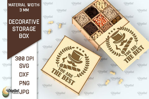 Decorative Storage Box Laser Cut. 3D Gift Box SVG SVG Evgenyia Guschina 