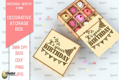 Decorative Storage Box Laser Cut. 3D Gift Box SVG SVG Evgenyia Guschina 